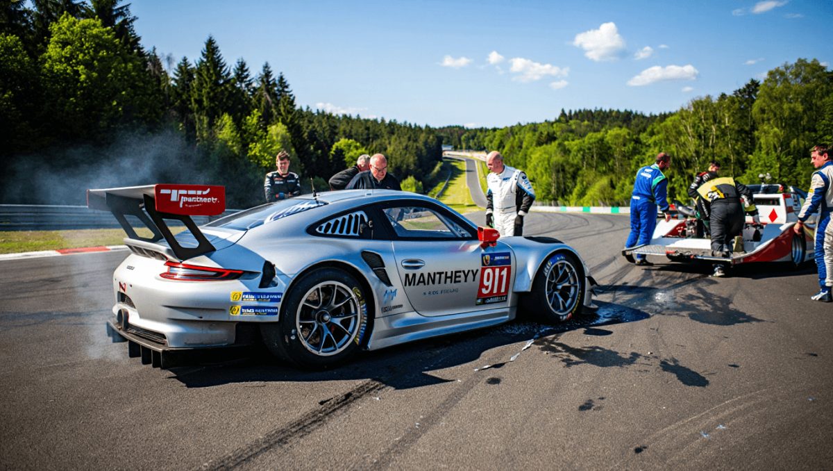 Manthey's 'Grello' Porsche out of Nurburgring 24 Hours after early crash